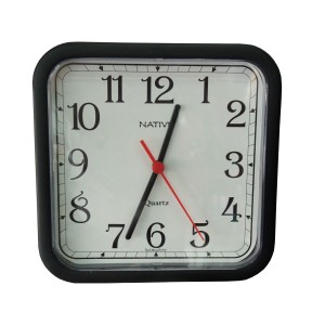 RELÓGIO DE PAREDE NATIVO PRETO PONTEIRO ANALÓGICO 23 CM